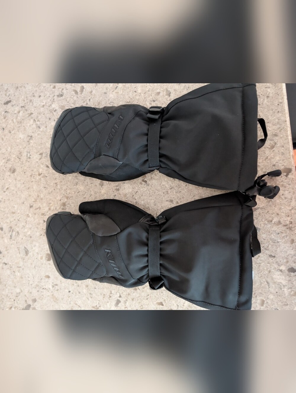Klim Gortex Black Padded Snow Mobile Mittens